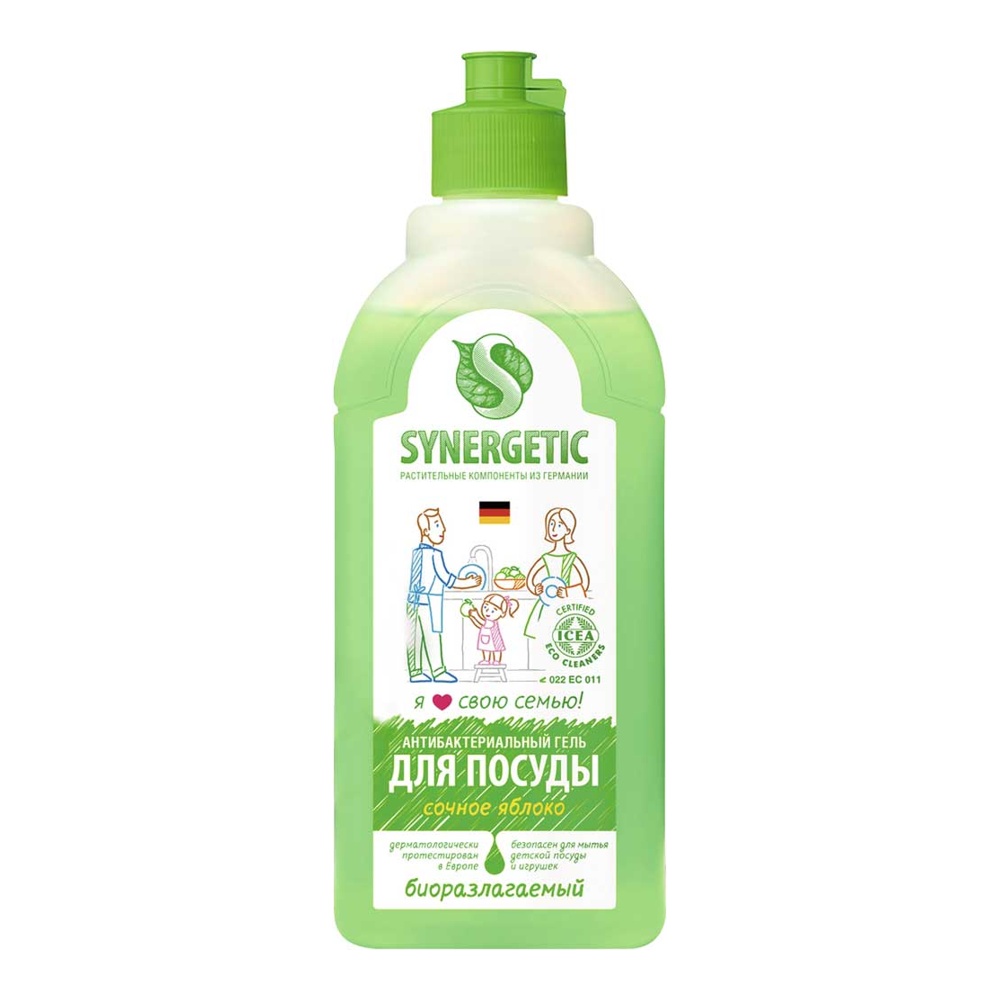 Средство для мытья посуды Синергетик сочное яблоко 500мл