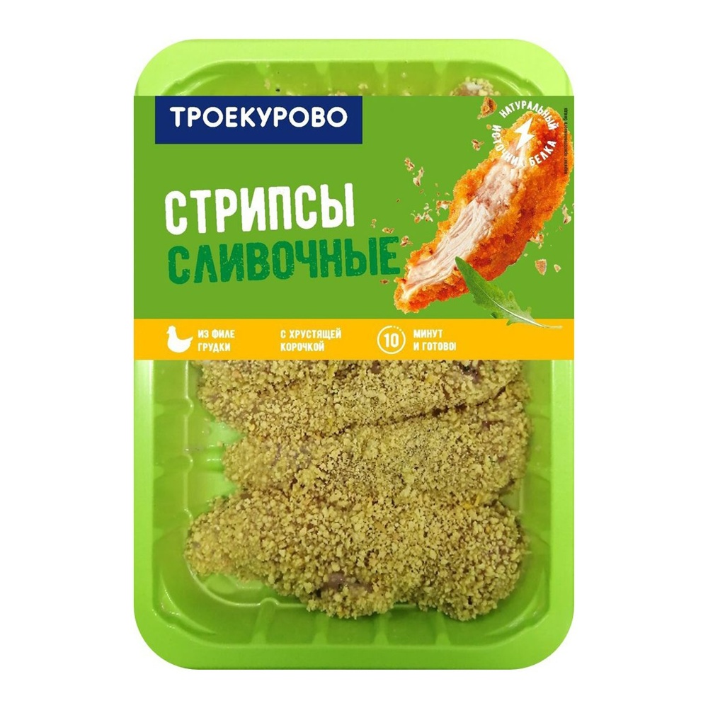 Стрипсы куриные Сливочные охлажденные 350г Троекурово