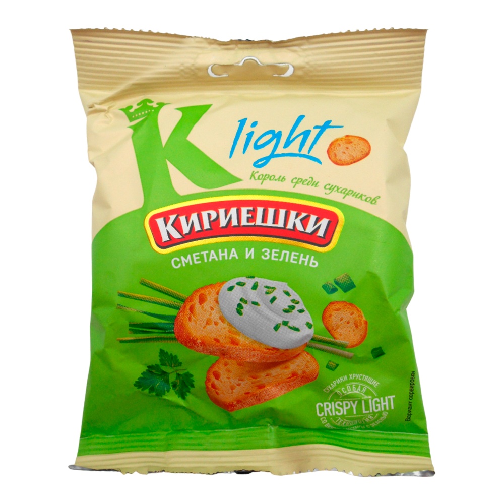 Сухарики Кириешки Лайт 33г Сметана и Зелень
