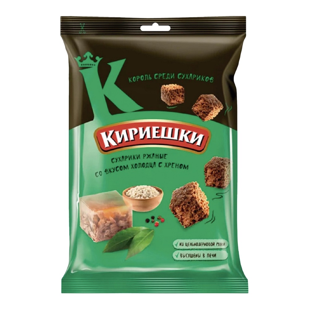 Сухарики Кириешки Мега 100г Холодец и Хрен