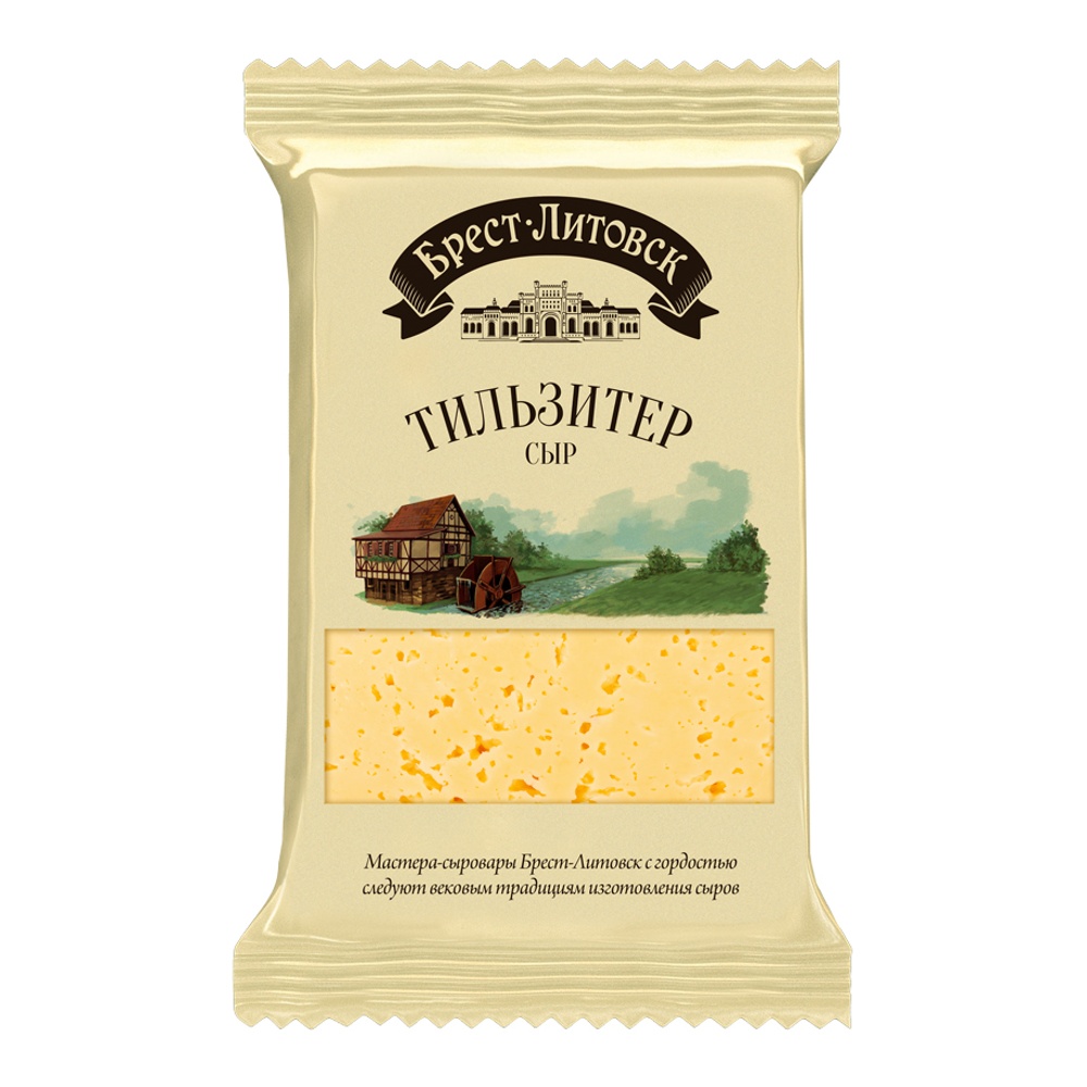 Сыр Брест-Литовск 45% 200г Тильзитер нарезка-брусок Савушкин продукт