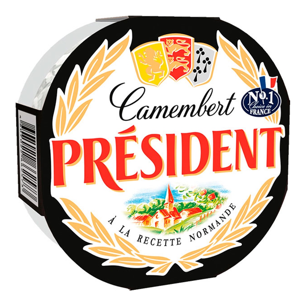 Сыр Камамбер Президент мягкий с белой плесенью 45% 125г