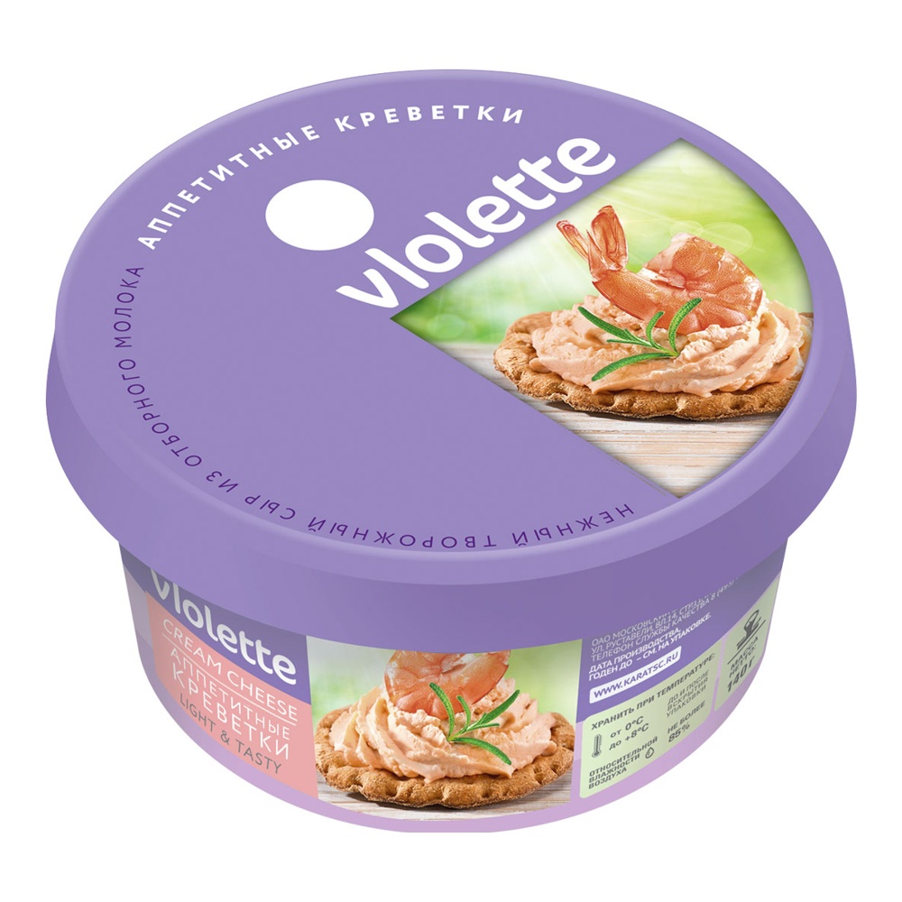Сыр Карат Виолетта творожный с креветками 70% 140г