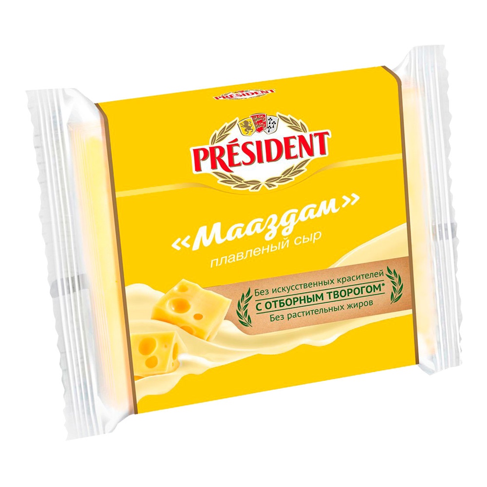 Сыр Президент плавленый Мааздам 40% 150г 8 ломтиков