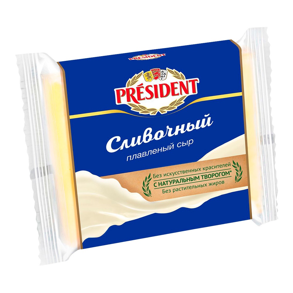 Сыр Президент плавленый сливочный 40% 150г 8 ломтиков