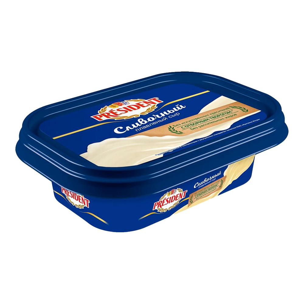Сыр Президент плавленый сливочный 45% 200г ванночка