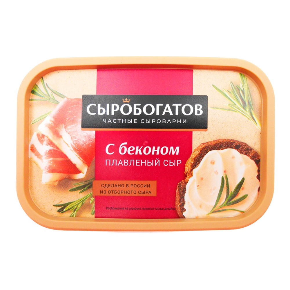 Сыр Сыробогатов плавленый с беконом 50% 200г ванночка