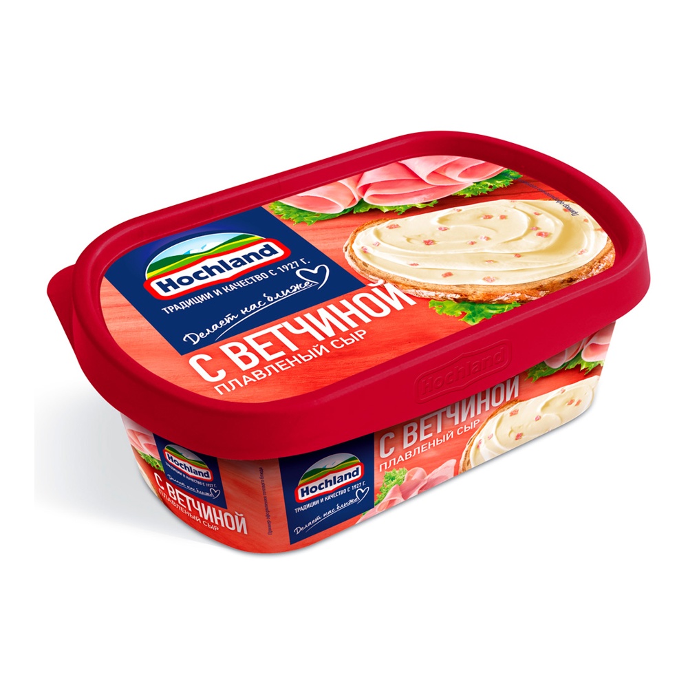 Сыр Хохланд плавленый с ветчиной 55% 200г ванночка