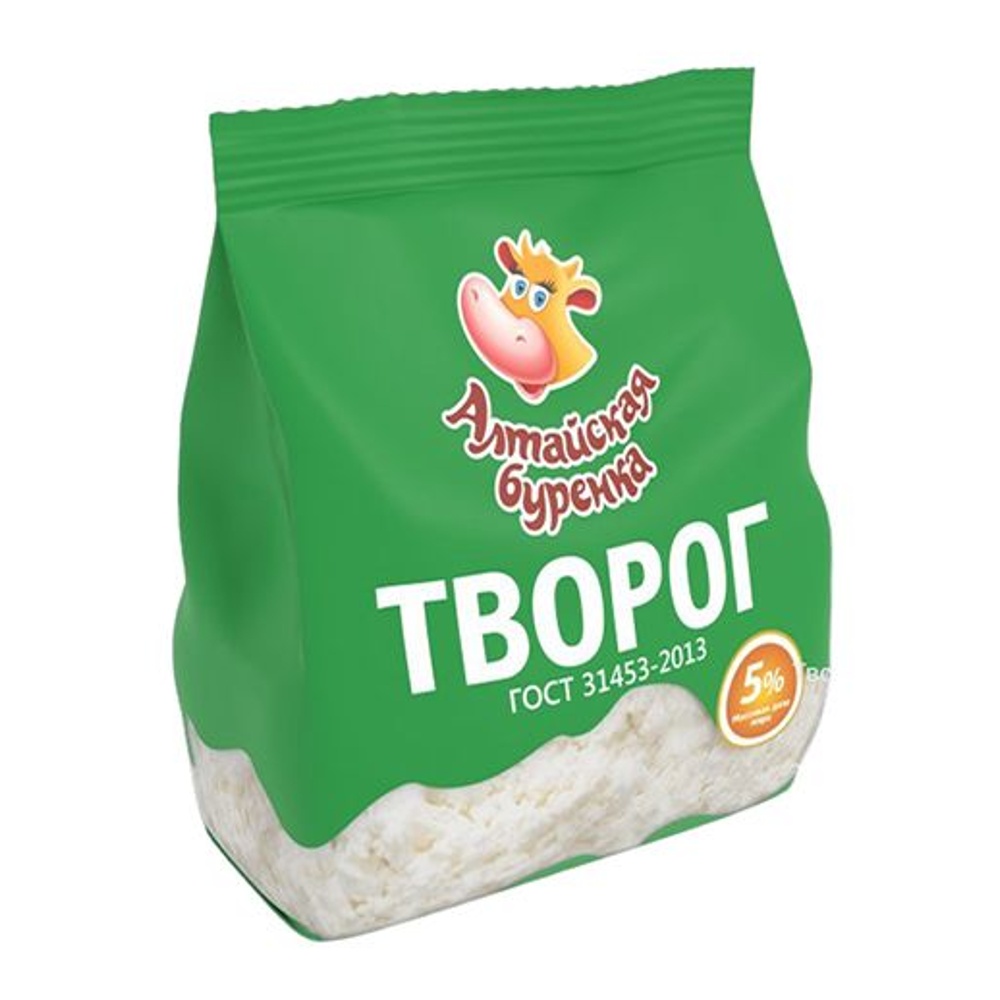 Творог Алтайская Буренка 5% 450г пакет