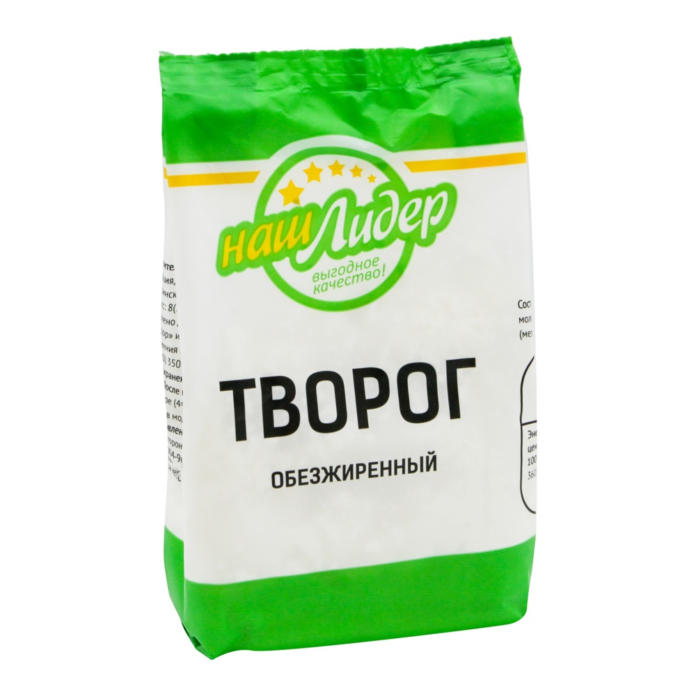 Творог Наш Лидер обезжиренный 500г п/п