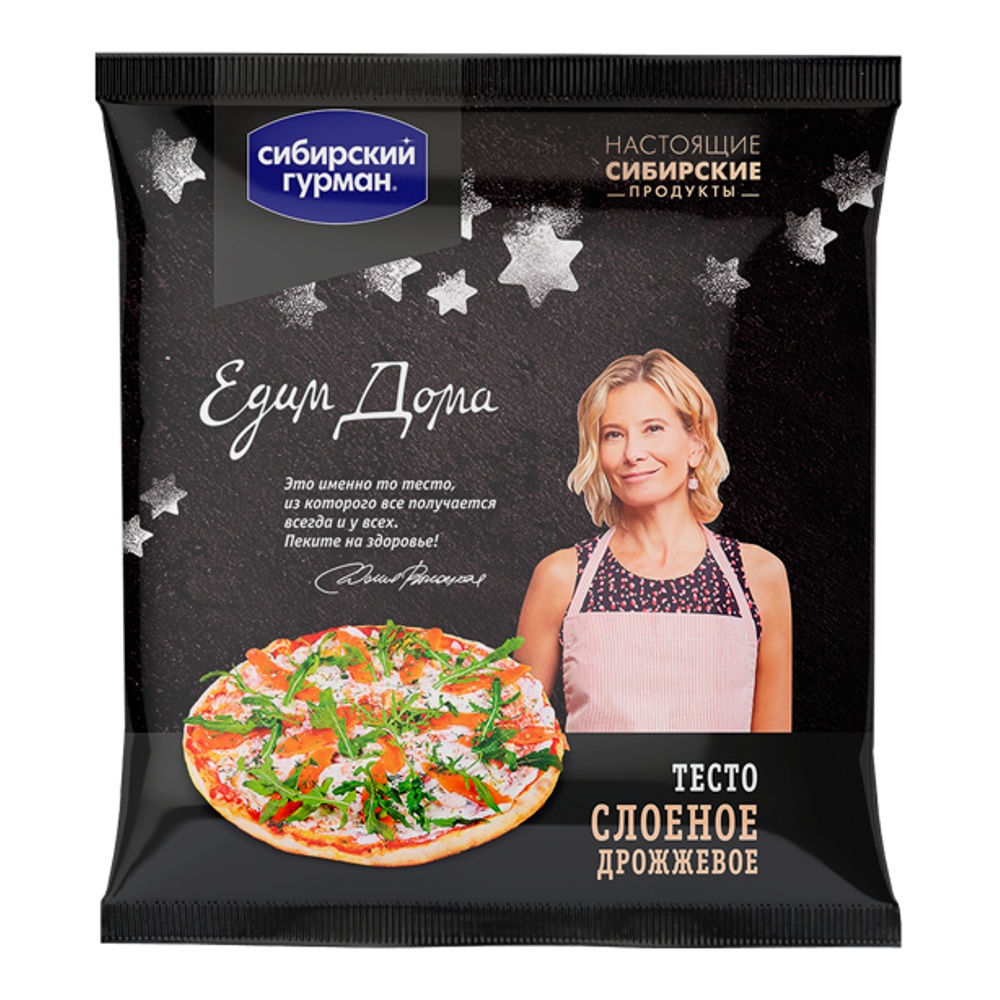 Тесто слоеное дрожжевое Едим дома с/м 500г 2 пластины