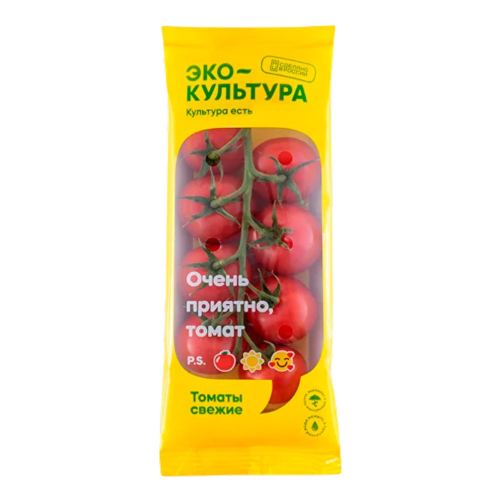 Томаты черри Коктейль круглый красный на ветке 250г Экокультура