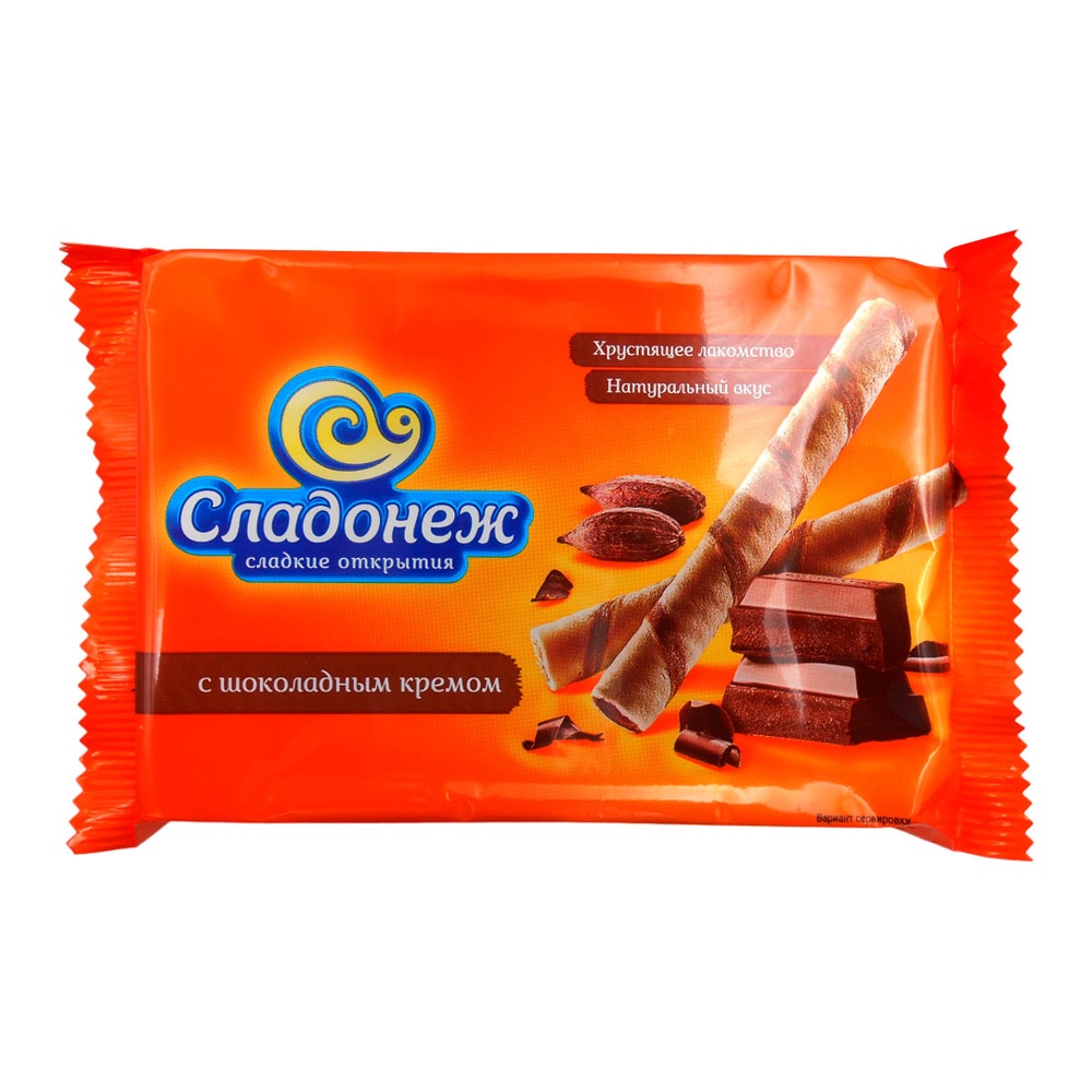 Трубочки вафельные Сладонеж с шоколадным кремом 175г