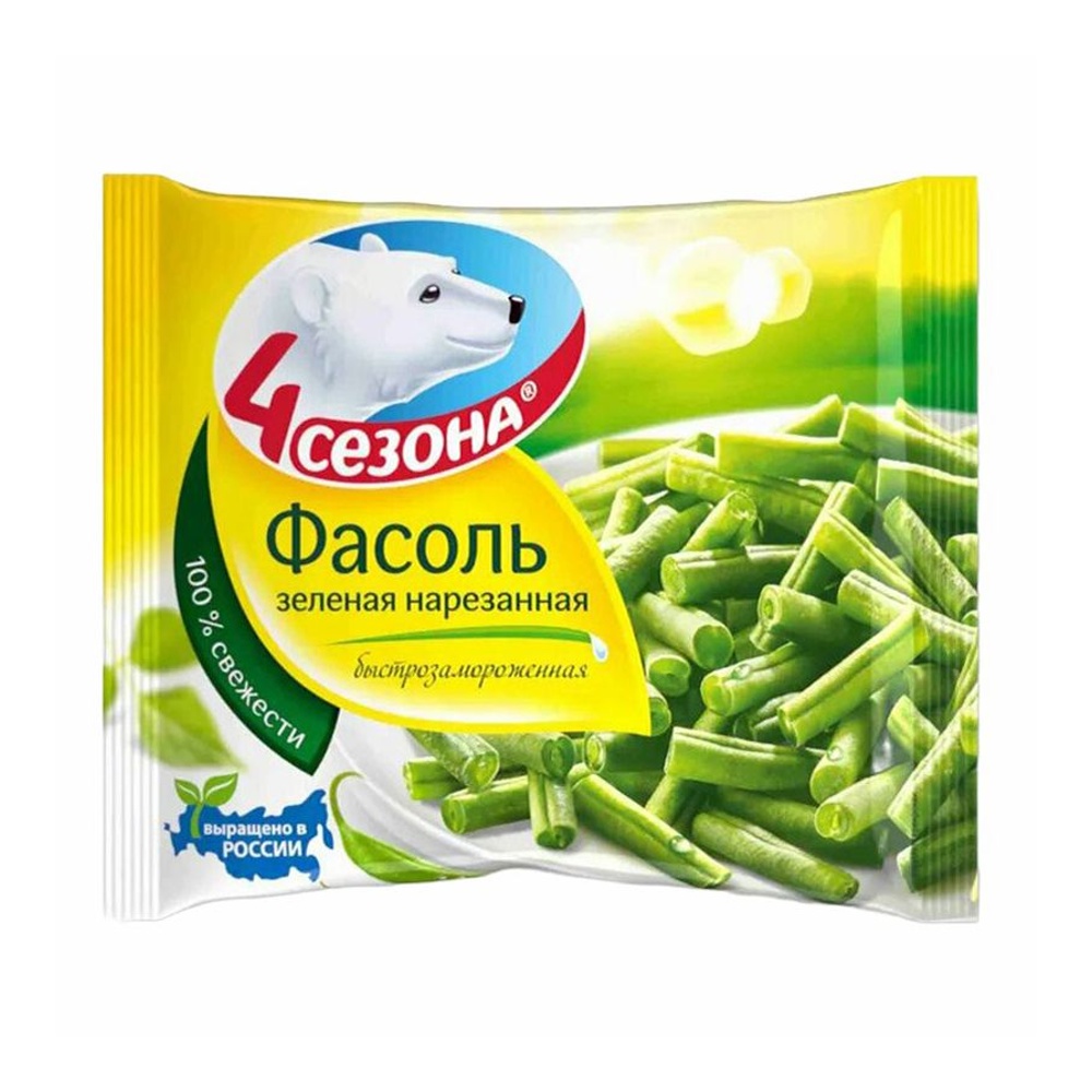 Фасоль 4 Сезона зеленая стручковая нарезанная с/м 400г