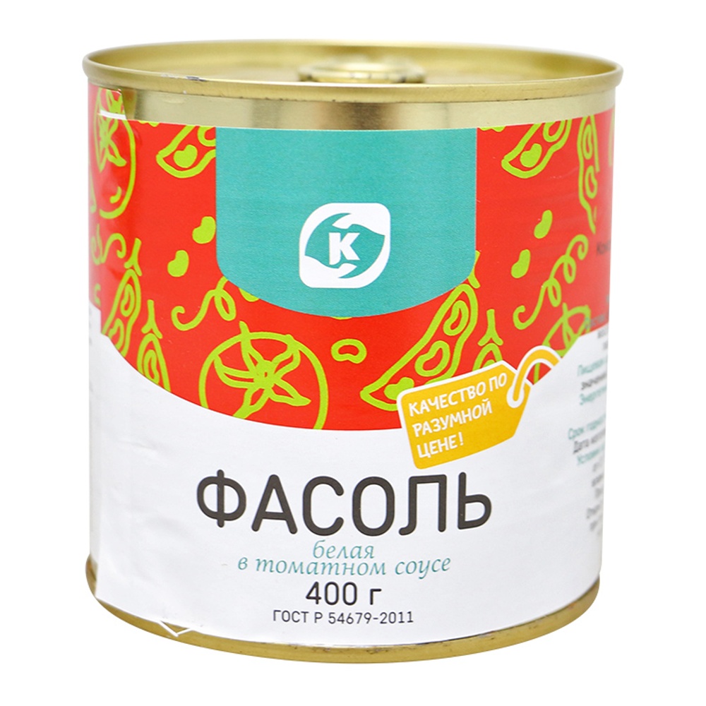 Фасоль Командор белая в т/с 400г