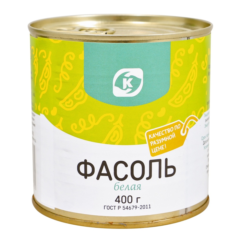 Фасоль Командор белая натуральная 400г