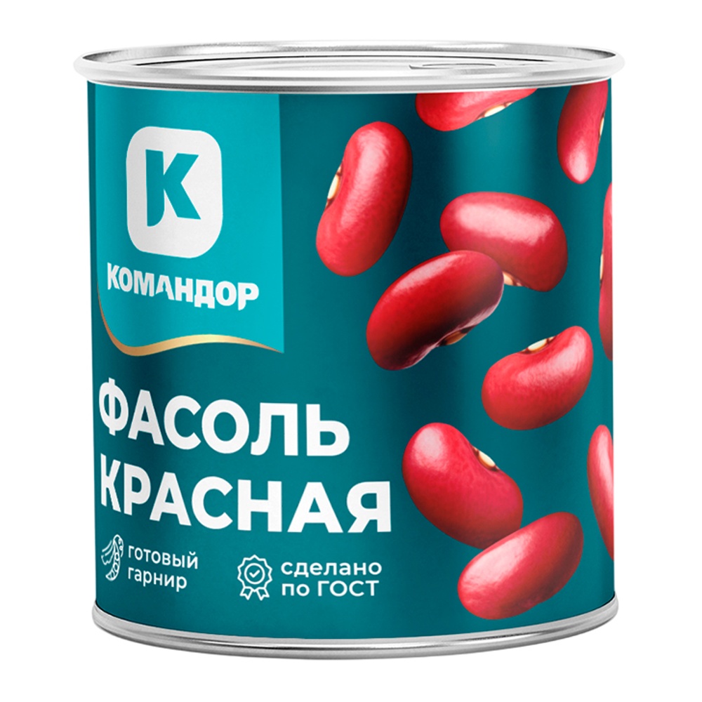Фасоль Командор красная натуральная 400г