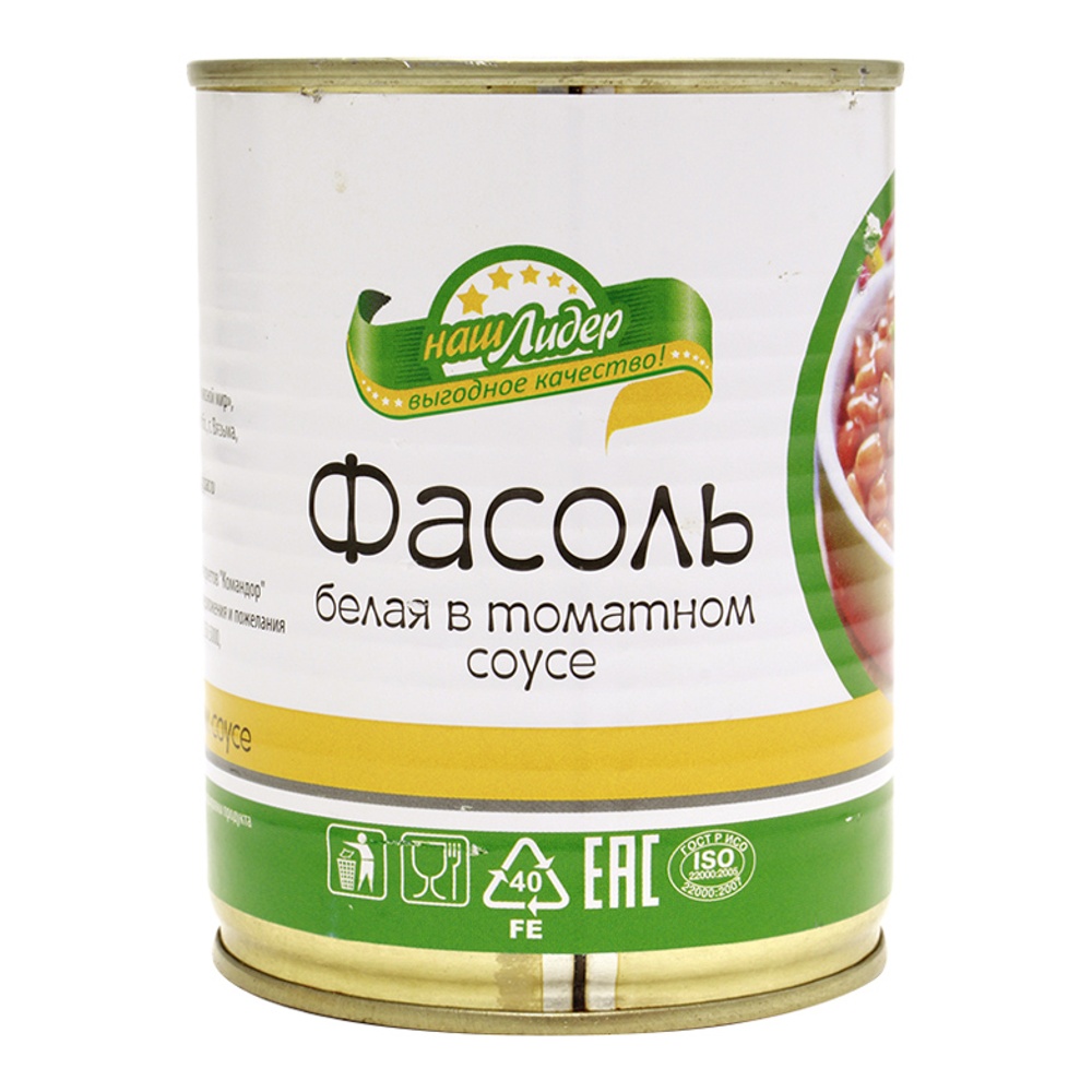 Фасоль Наш Лидер белая в т/с 360г