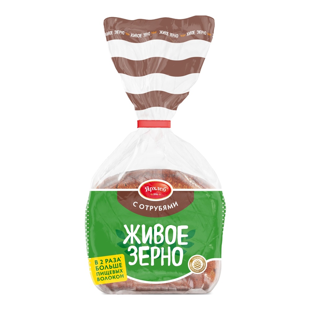 Хлеб Живое зерно из зерна пшеницы с отрубями 270г Ярхлеб нарезка
