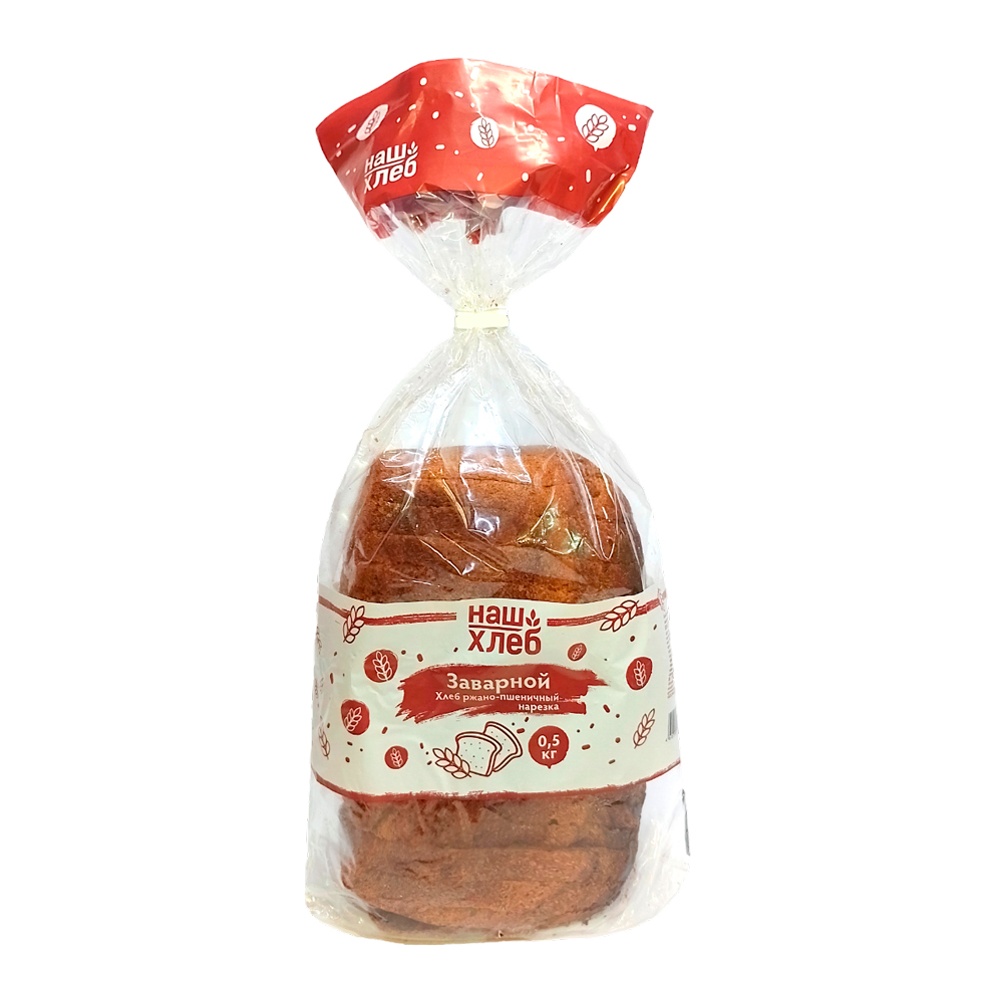Хлеб пшенично-ржаной Заварной 500г Наш хлеб нарезка