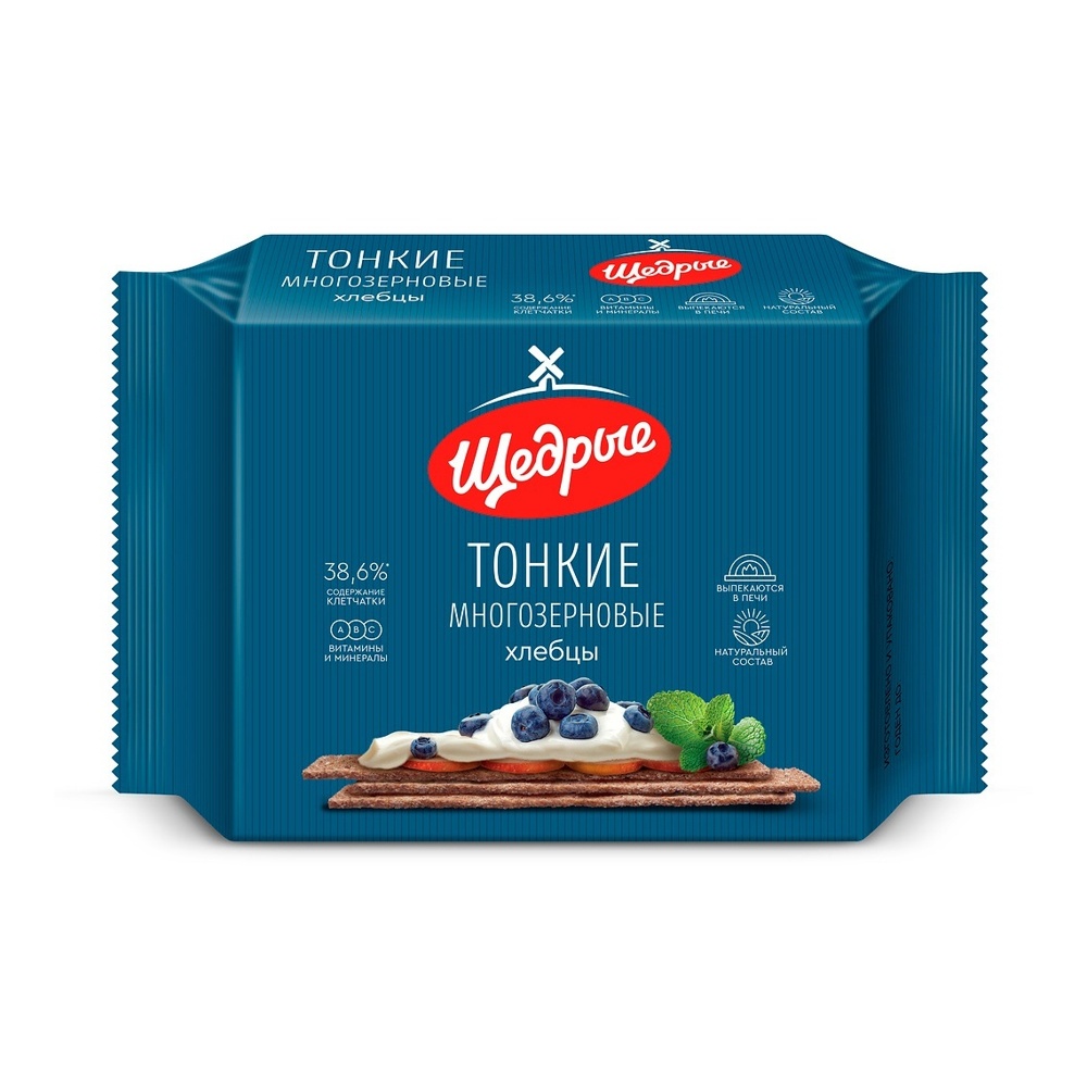 Хлебцы Щедрые многозерновые тонкие 170г