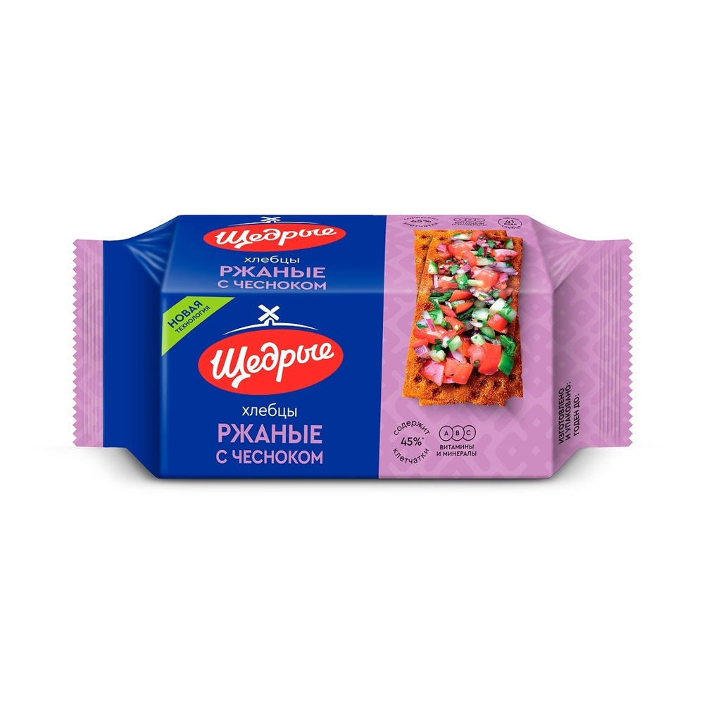 Хлебцы Щедрые ржаные с чесноком 100г
