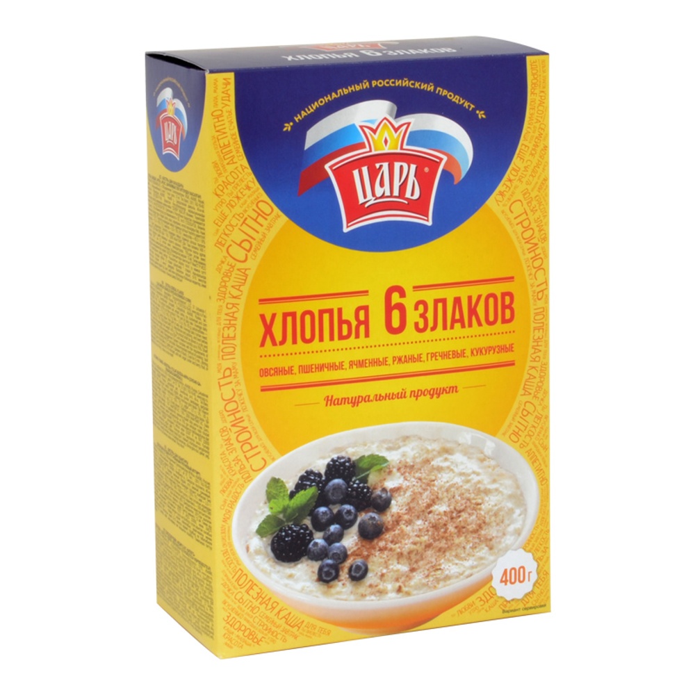 Хлопья Царь 6 злаков 400г