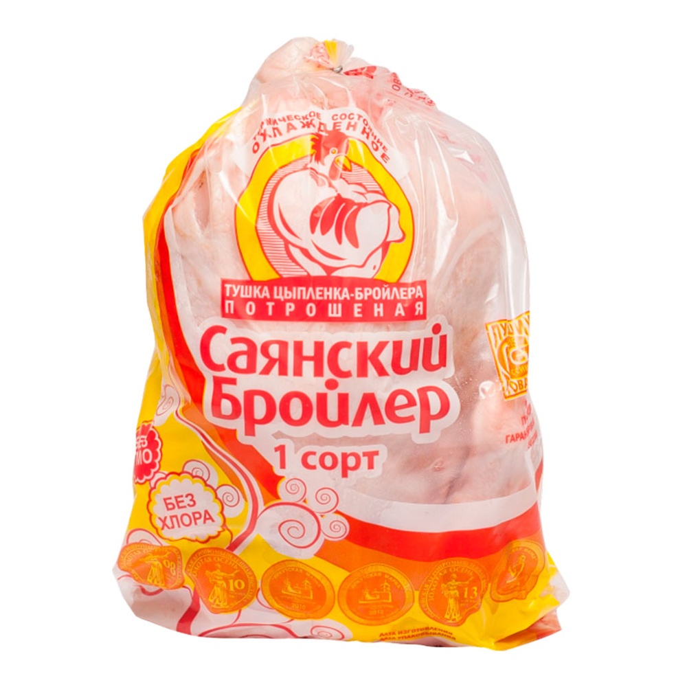 Цыпленок-бройлер 1с тушка потрошеная охлажденная вес Саянский бройлер