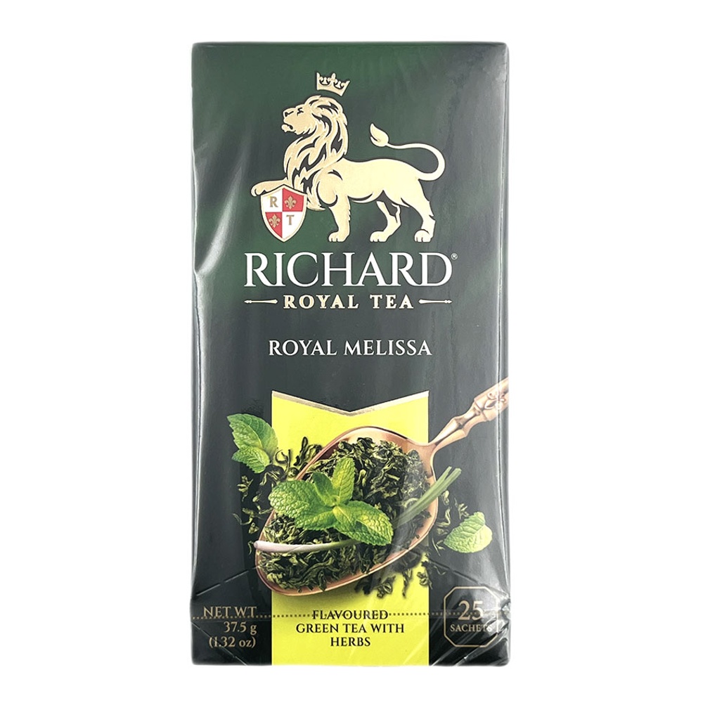 Чай Ричард Роял Мелисса зеленый с мятой и лемонграссом 25п*1,5г (сашет)
