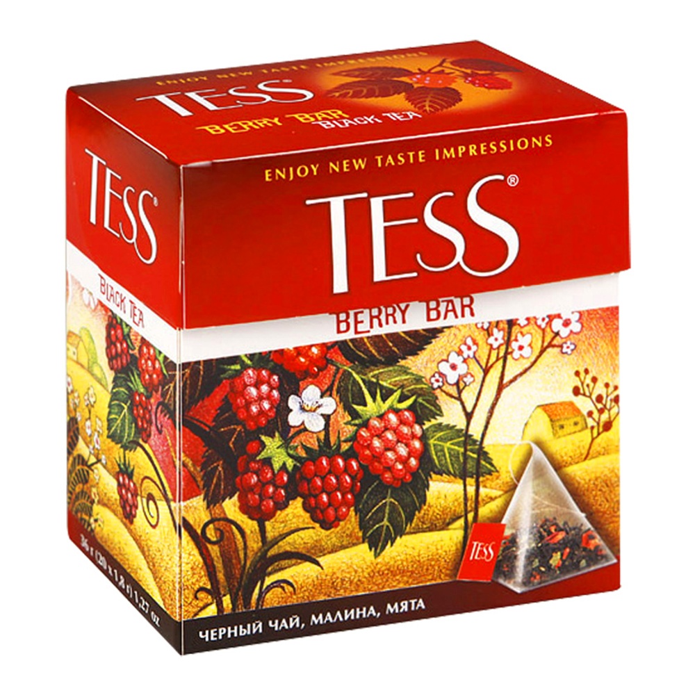 Чай Тесс Берри Бар черный 20п*1,8г пирамидки
