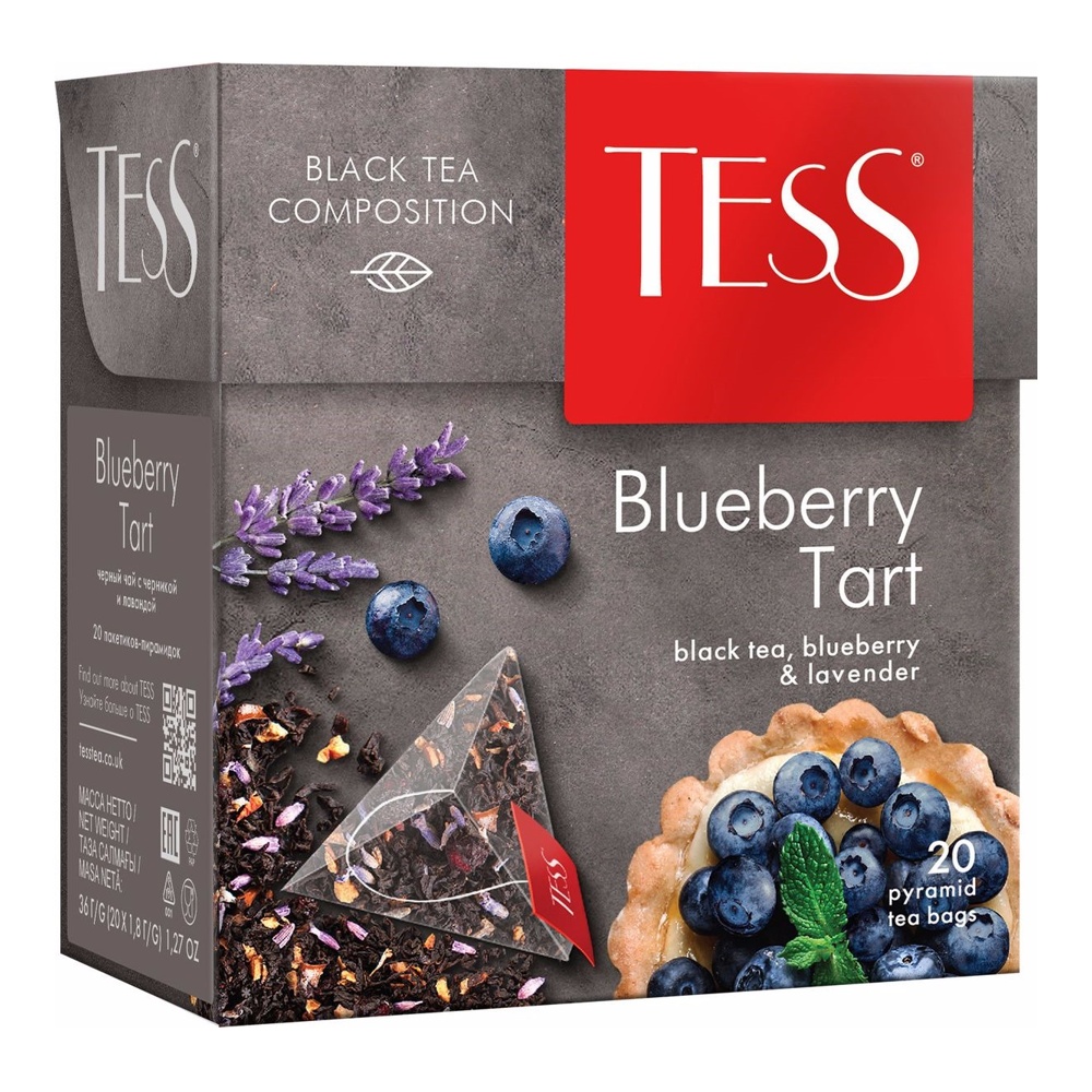 Чай Тесс Блюберри Тарт черный 20п*1,8г пирамидки