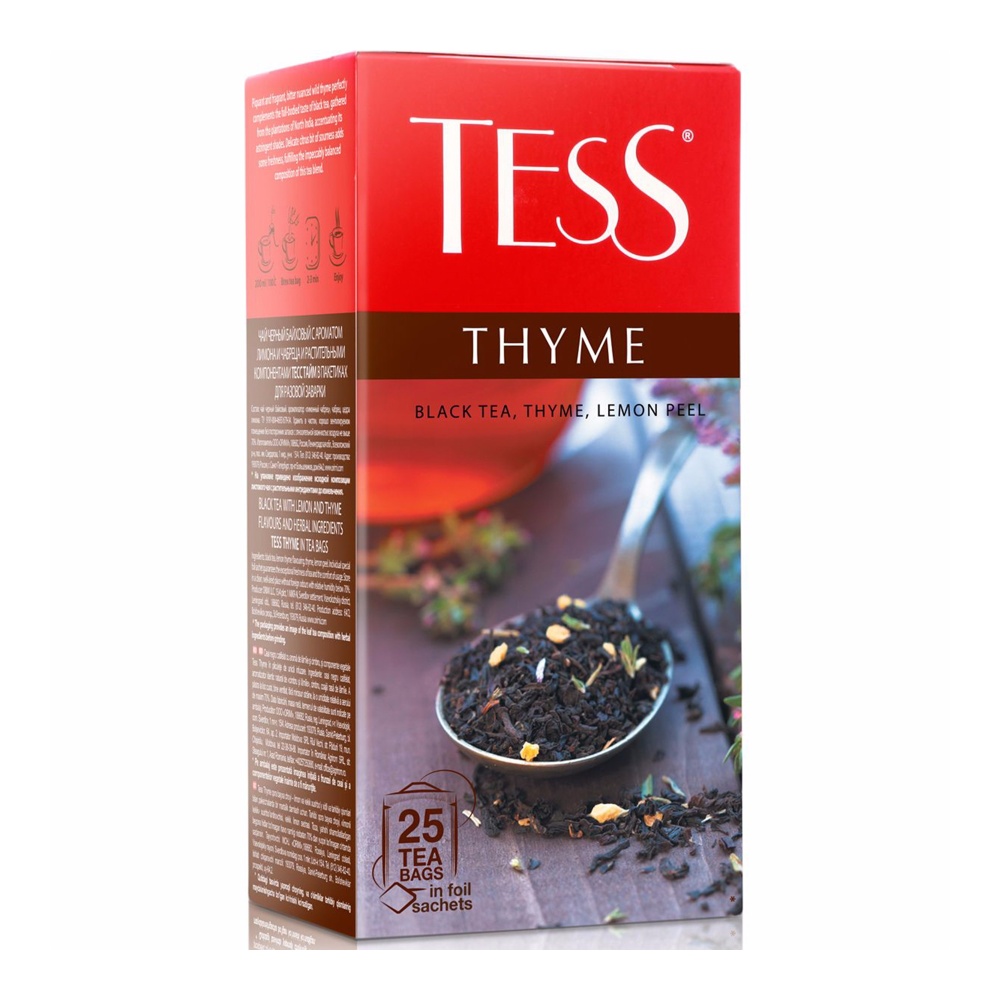Чай Тесс Тайм черный с чабрецом и цедрой лимона 25п*1,5г