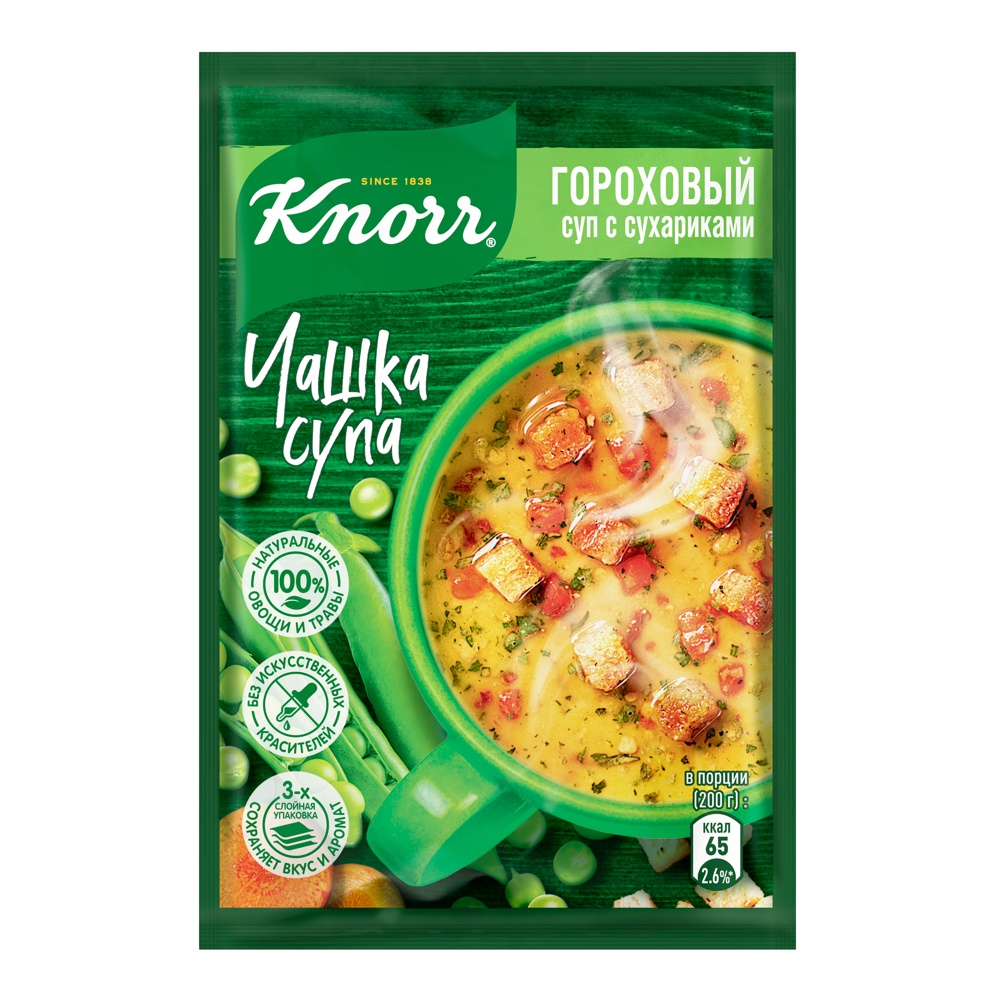 Чашка супа Кнорр Гороховый с сухариками 21г