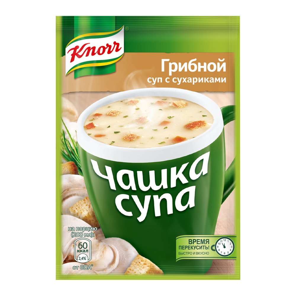 Чашка супа Кнорр Грибной с сухариками 15г