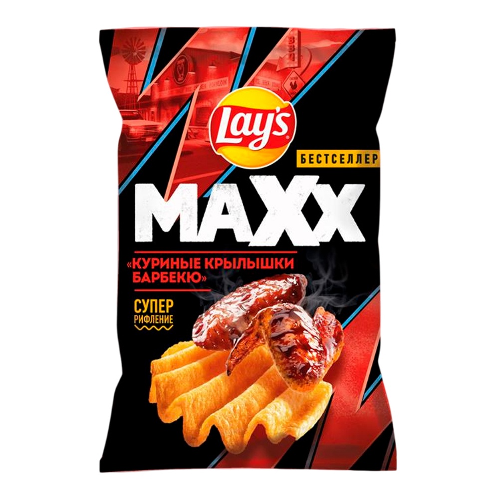Чипсы Лейз Макс 100г Куриные крылышки барбекю
