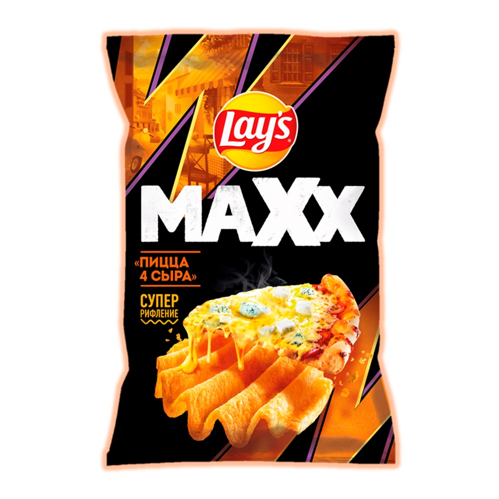 Чипсы Лейз Макс 100г Пицца 4 сыра