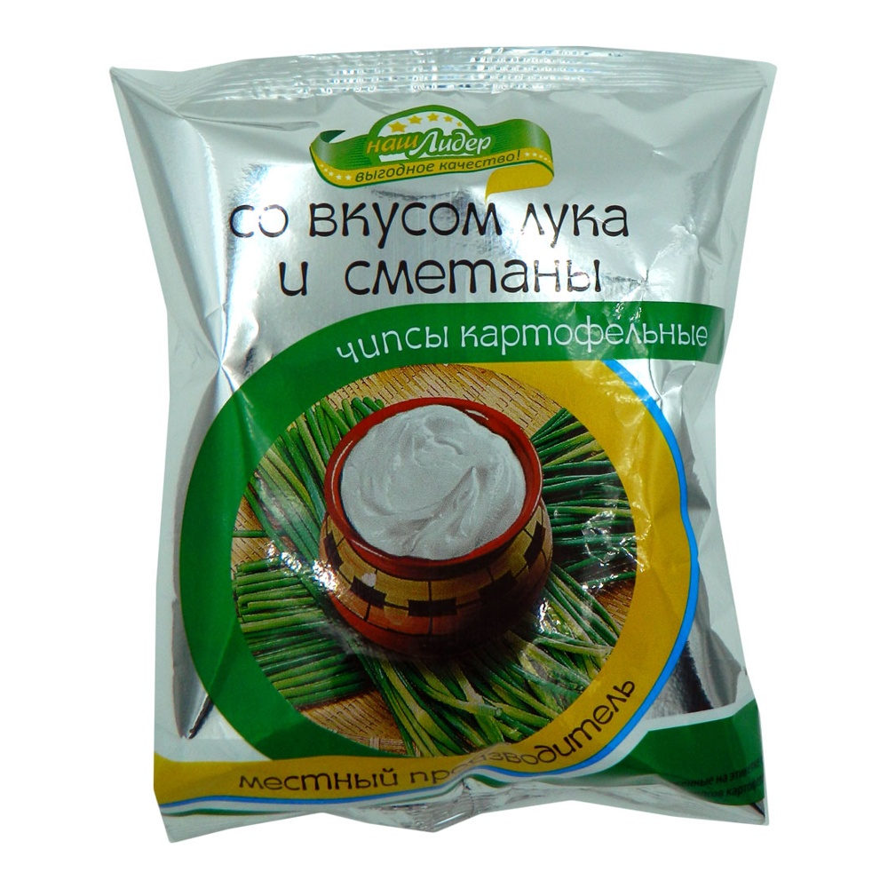 Чипсы Наш Лидер 30г Лук и Сметана