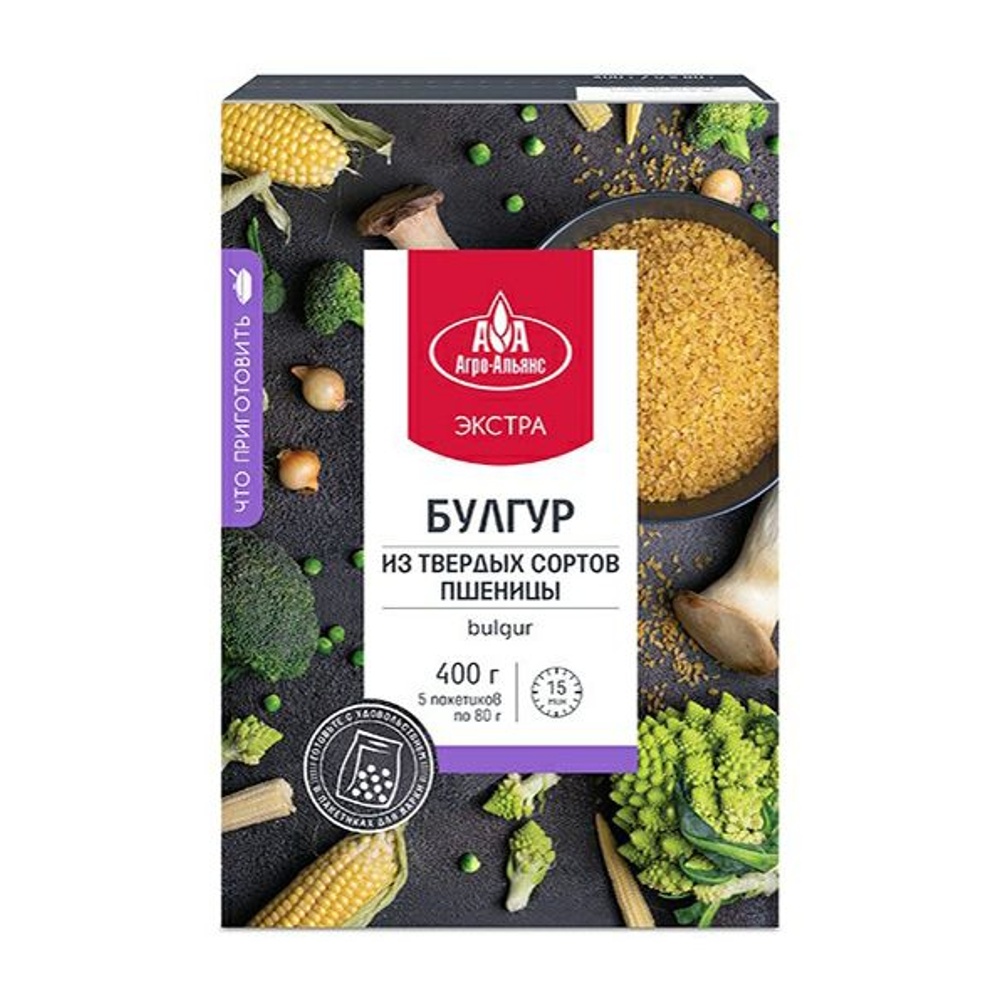 Крупа Агро-Альянс Экстра Пшеничная Булгур 80г*5; 12