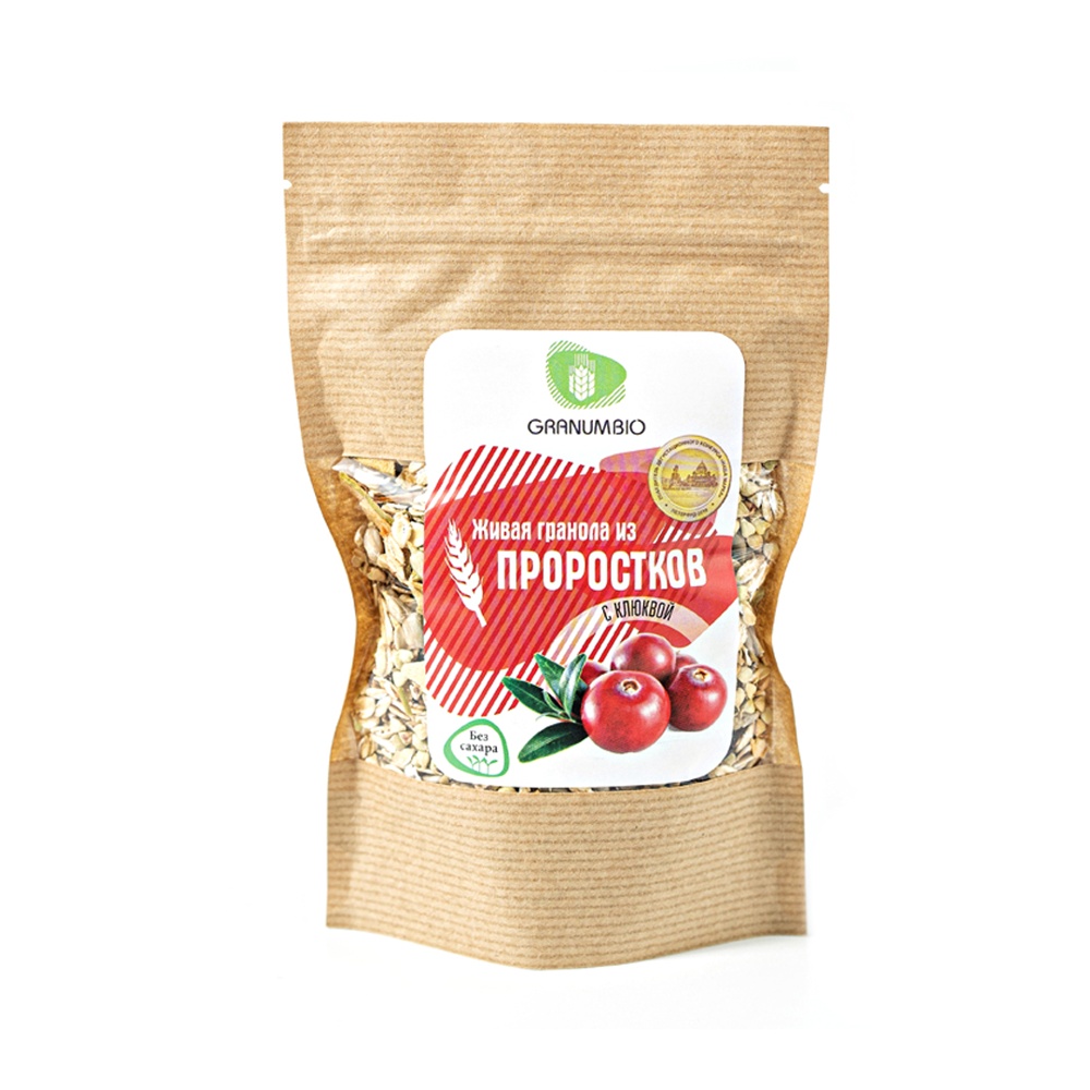Проростки ГранумБио Живая гранола Клюква 130г