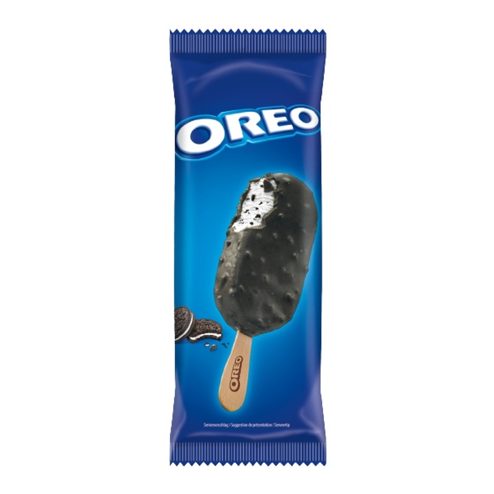 Мороженое Орео сливочное с дробленым печеньем в глазури 90мл эскимо;