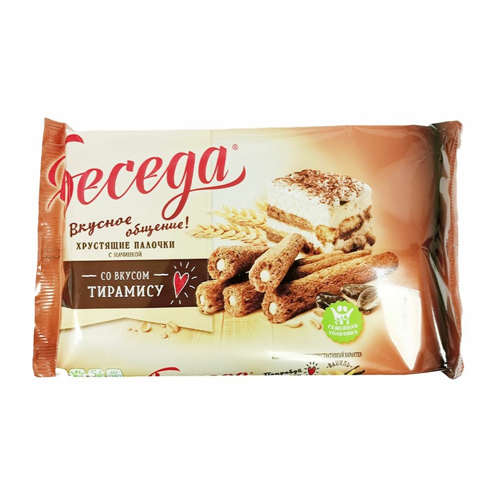 Палочки хрустящие Беседа начинка со вкусом тирамису 180г; 14