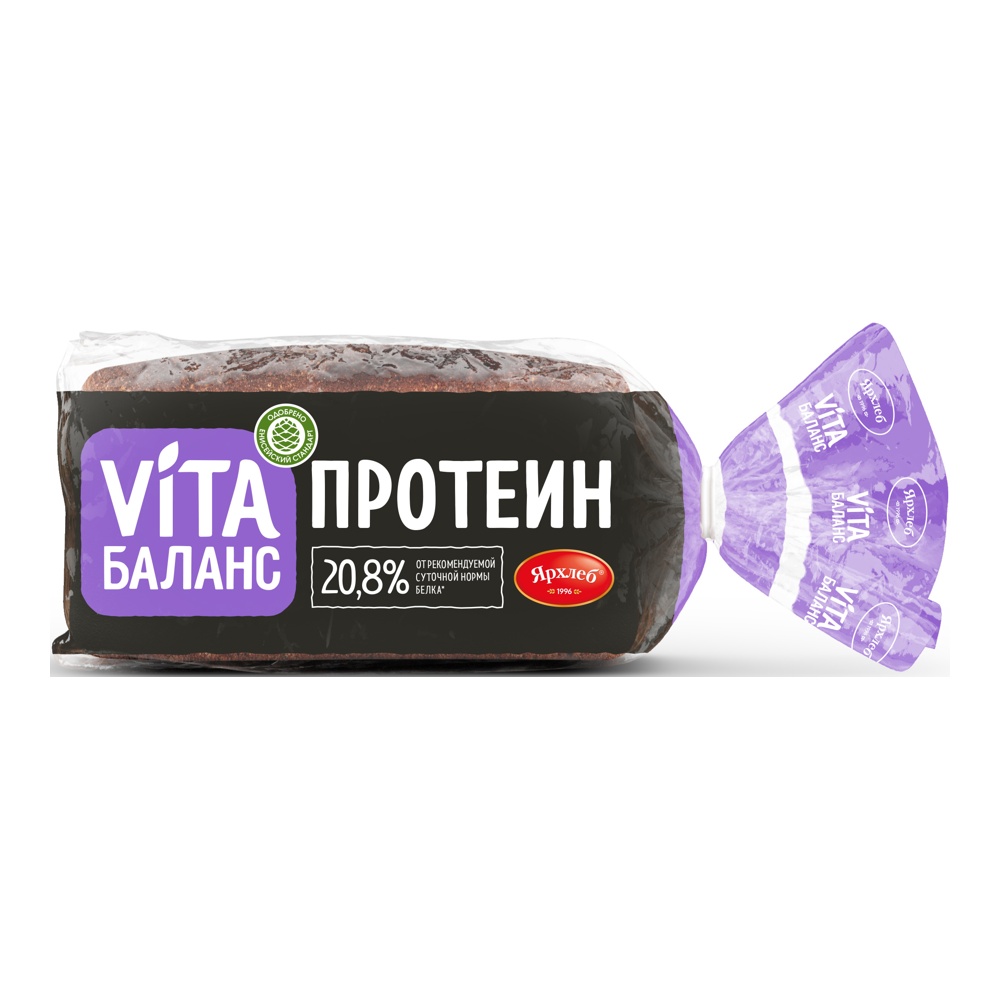 Хлеб Вита Баланс Протеин пшеничный 1с 200г Ярхлеб нарезка