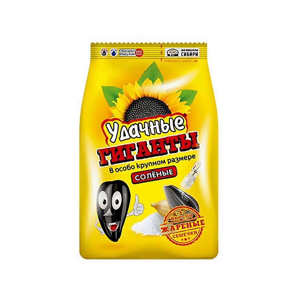 Семечки Удачные Гиганты жареные соленые 250г
