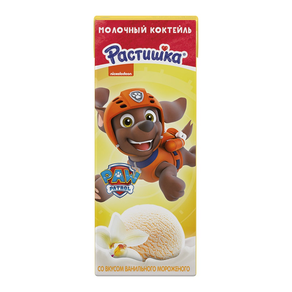 Коктейль молочный Данон Растишка 2% 210г ванильное мороженое т/п