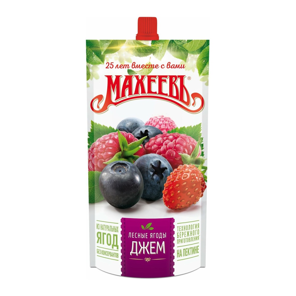 Джем Махеевъ Лесные ягоды 300г дой-пак с дозатором