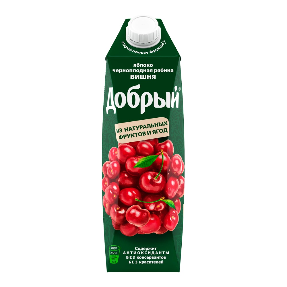 Нектар Добрый 1л Яблоко-Черноплодная рябина-Вишня; 12