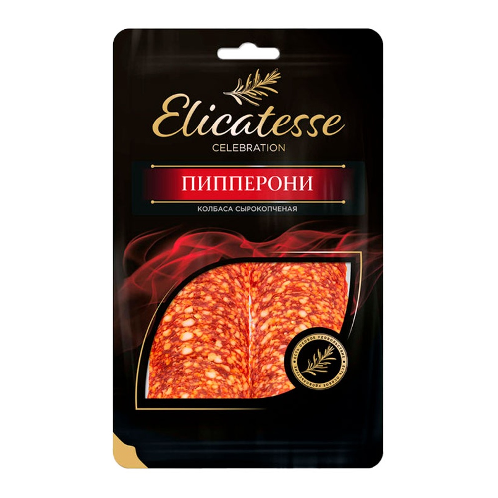 Колбаса Эликатессе Пипперони с/к 100г нарезка в з/с СПК