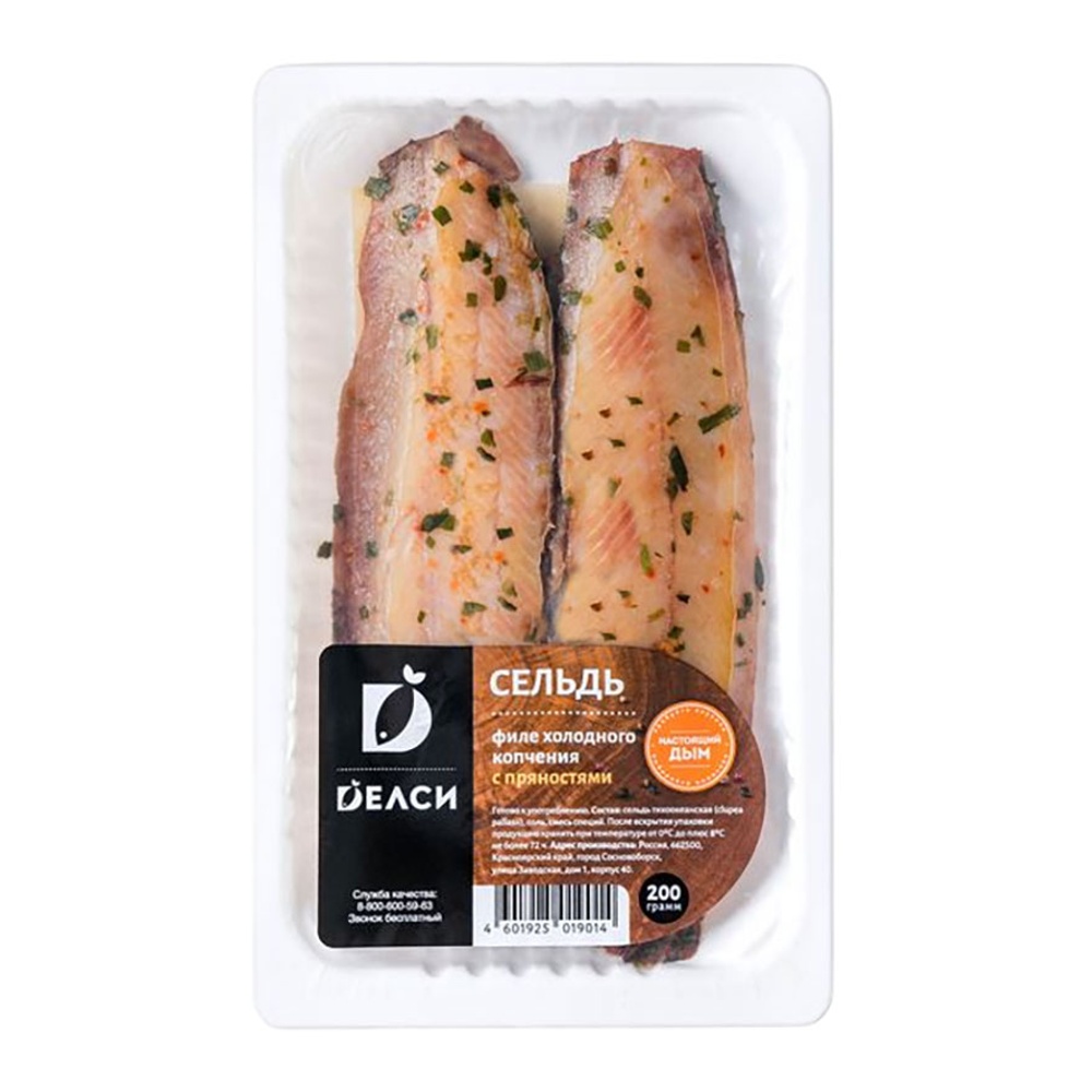 Сельдь Делси х/к филе с пряностями 200г в/у