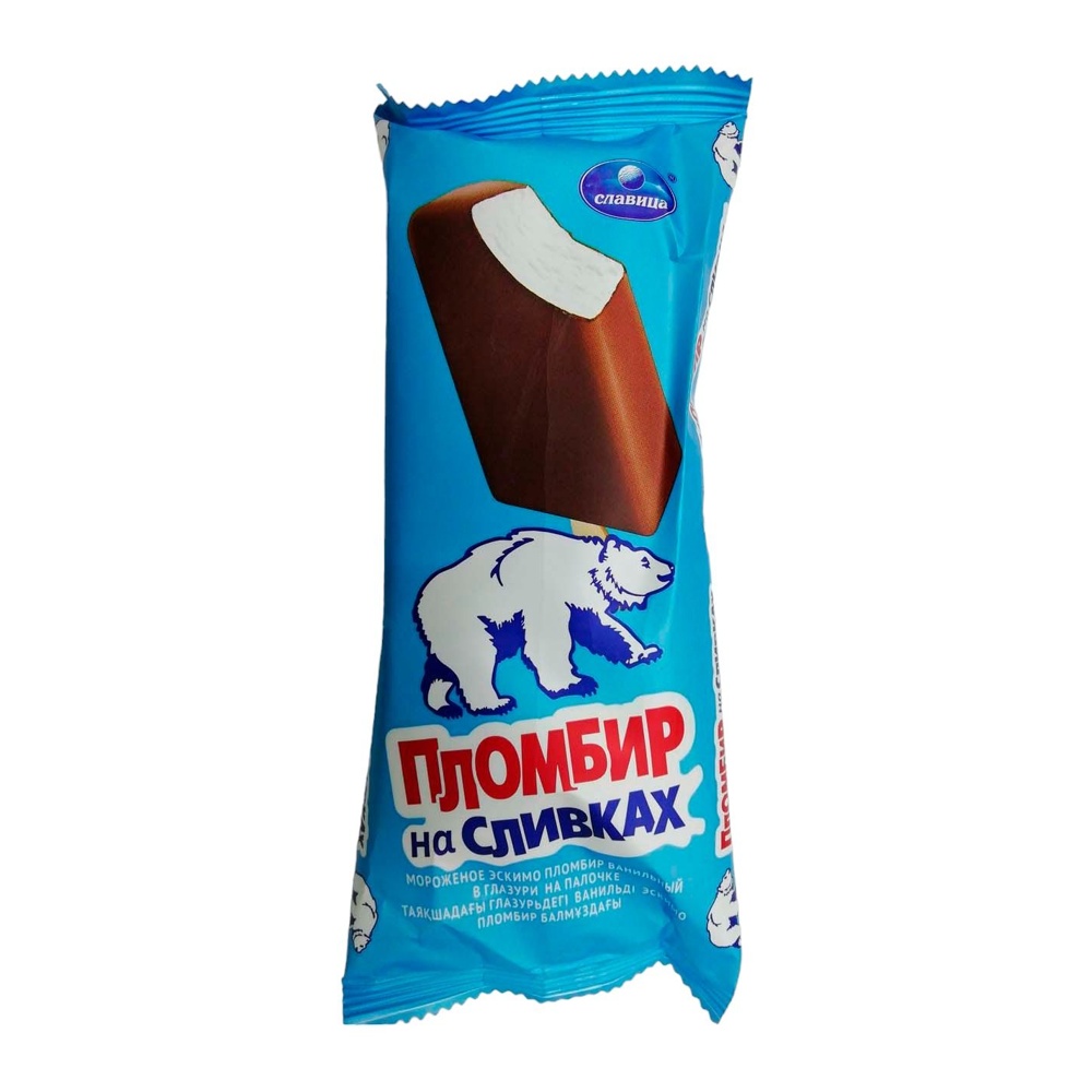 Мороженое Славица Пломбир На сливках в глазури 80г эскимо; 24