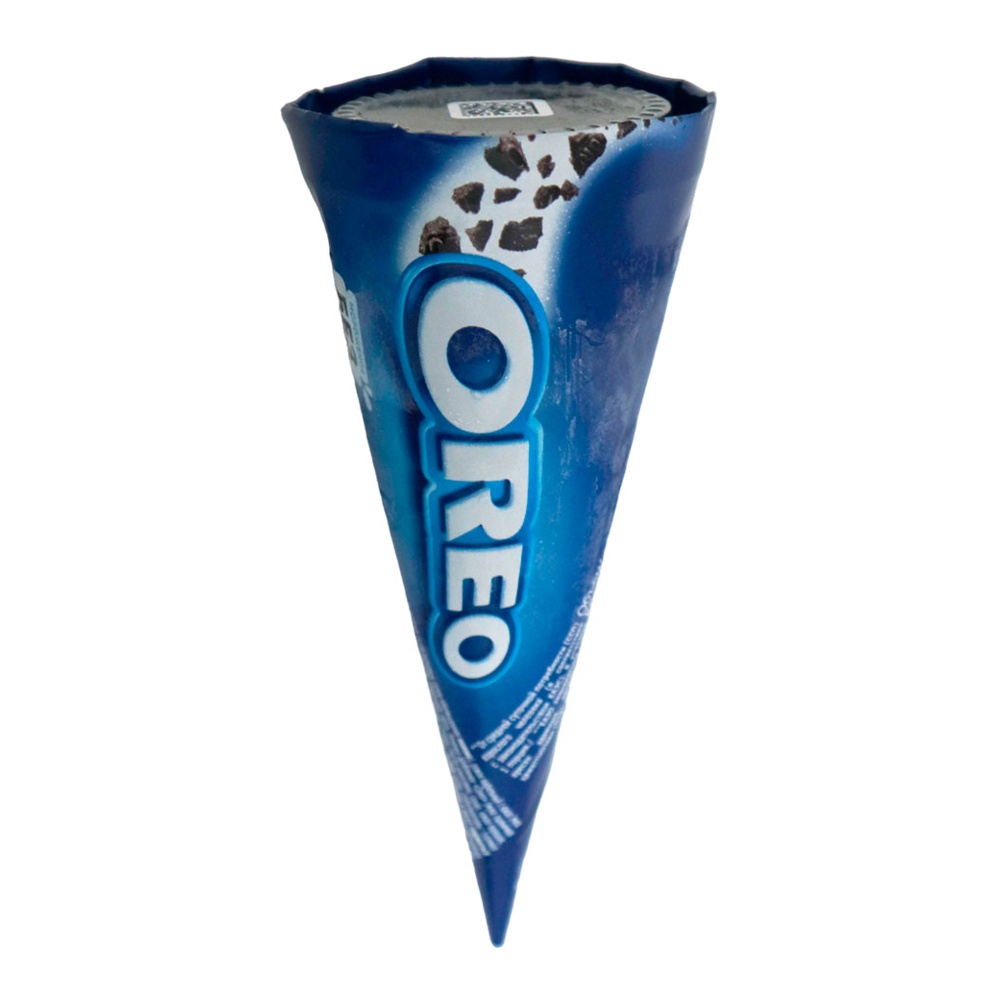 Мороженое Орео сливочное с дробленым печеньем в глазури 120мл рожок